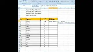 Division Formula In Excel #Excel #exceltips #viral #tricks #exceltricks