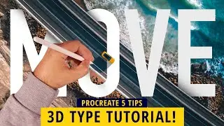 PROCREATE 5: 3D Type Over Image! (Procreate Tips)