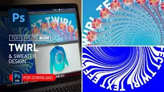 Twirl Text Effect in Photoshop & Sweater Design + Free PSD File  [100 Text Effects]