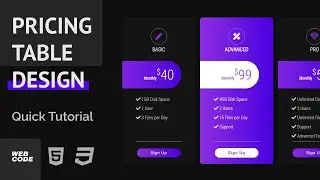 HTML | CSS Pricing Table Design (Quick Tutorial)