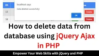 How to delete data from database using jQuery Ajax in PHP | PHP MySQL delete record with jQuery Ajax