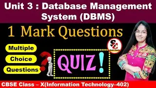 MCQs of DBMS Class 10 | DBMS Class 10 MCQs | Database management System class 10 IT 402