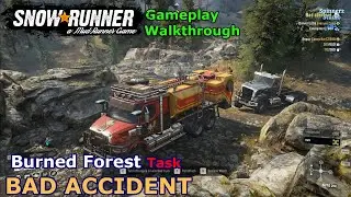 SnowRunner - Bad Accident | Burned Forest Task - Ontario, Canada - Phase 9