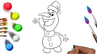 We draw a funny snowman for children and kids for the holiday new year and christmas winter drawings