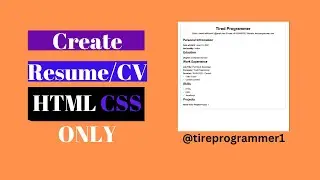 HTML Resume/CV Project | HTML Tutorial for Beginners
