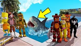 ANIMATRONICS COM TUBARÕES NA PISCINA DA MANSÃO? | GTA V Five Nights at Freddy's
