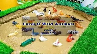 Meet Cute Farm and Wild Animals in Mud Ground | Cow Zebra Rabbit Goat Rhino Monkey Duck Lion