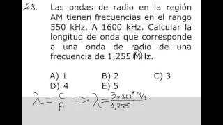 Como calcular la longitud de onda dada su frecuencia