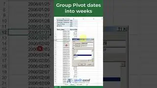 Group dates in Pivots in weeks #excelpivottable #youtubemadeforyou