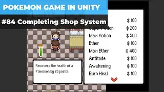 Make A Game Like Pokemon in Unity | #84 - Completing Shop System