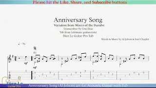 Anniversary Song (Al Jolson) arr for Acoustic Guitar with Tab