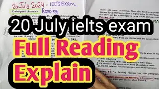 IELTS reading tips and tricks | 20 July 2024 ielts exam Reading PSG | for 7+ band full Explain