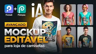 😮 INCRÍVEL! Aprenda criar Mockup e Estampa de Camisetas com IA e manter arquivo editável.