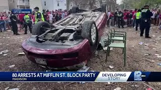 Mifflin Street block party mayhem: Dozens arrested, cars damaged, officer injured