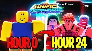 I Spent 24 Hours As NOOB In NEW Anime Defenders Roblox!