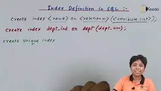 Index  Definition in SQL - Indexing and Hashing - Database Management System