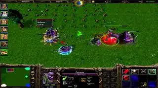 Warcraft 3 - Cenarius (The DemiGod) vs All Night Elf Heroes Level 10