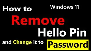 How To Remove Windows 11 Hello Pin and Change It To Password