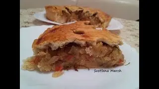 Песочно - дрожжевой пирог с капустой