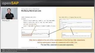 open SAP hana sql Week 3 Unit 5 Using SQL hint SQL Script