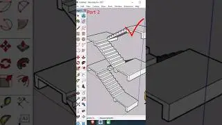 SketchUp for beginners - 3d Stair Tip! Part-2 #sketchup #architecture
