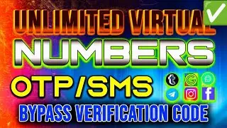 Get Free UNLIMITED Phone Number For OTP Verification Codes | ✅Virtual Numbers | Unlimited Number  💯%