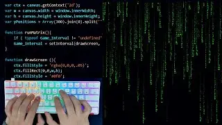 ASMR Programming - Coding Matrix Rain With JavaScript - No Talking