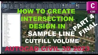 How to Create Intersection Design in Civil 3d Sample Line and Cut   Fill Volume Final Part