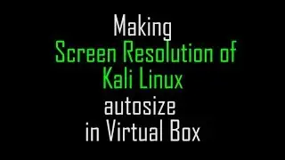 Making screen resolution of Kali Linux auto-size in Virtual Box (installing guest additions).