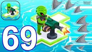 War of Rafts: Crazy Sea Battle - Gameplay Walkthrough Part 69 Stickman Raft War (Android,iOS)