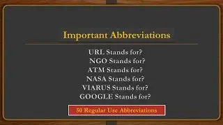 50 Important Abbreviations | Very Common Abbreviations For All Competitive Exams | sarimmcqsacademy