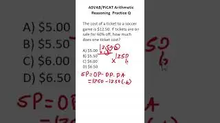 ASVAB/PiCAT Arithmetic Reasoning Practice Test Q: Sales Price/Discount 