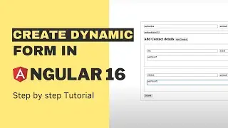 How to create dynamic form in angular 16?