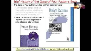 Brief History and Structure of the Gang of Four Patterns Book