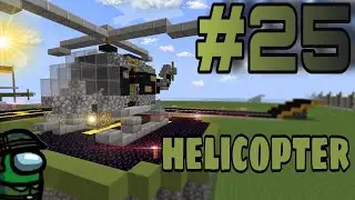 Minecraft Tutorial Как построить | Военный БОЕВОЙ Вертолет  | Bonus #25