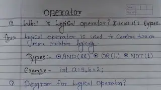 Logical Operators in C | What is logical operator? And its types in C programming