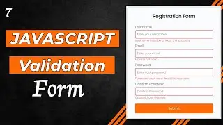 JavaScript Validation in HTML Registration Form | Validate Function 