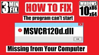 [𝟚𝟘𝟚𝟙] How To Fix msvcr120d.dll Missing/Not Found Error Windows 10 32 bit/64 bit 🅽🅴🆆