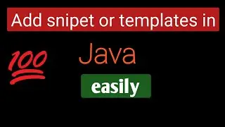 How to create snippet in eclipse || how to create own template in eclipse || how to  create short