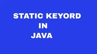 Static keyword in Java
