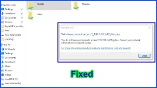 Windows Cannot Access Error in Window/Network Error Windows Cannot Access You Do not Have Permission