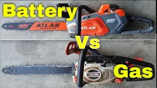 Atlas 40v Battery Chainsaw Vs Echo 34cc Gas Chainsaw!! 