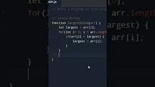 A function for finding largest value in an array ||Array||function 