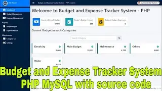 Budget and Expense Tracker System in PHP MySQL with source code