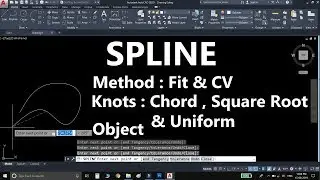 AutoCAD SPLINE Command With All Sub Options In Hindi / AutoCAD 2020