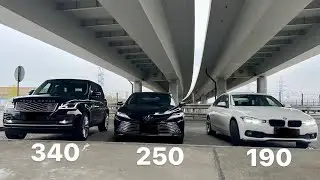 Camry 3.5 vs BMW 320d vs Range Vogue 4.4d