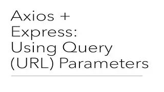 Axios + Express: Using Query (URL) Parameters