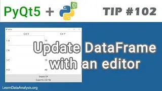 Create a Pandas DataFrame editor with PyQt5 and Python