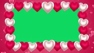 Love рамки на зеленом фоне-Футаж хром