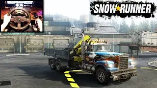 SnowRunner Gameplay Live! | 3 Tasks on Black River | Thrustmaster Wheel Cam